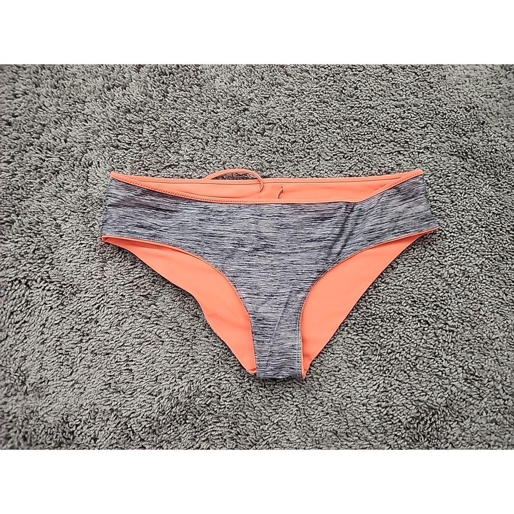 Lululemon Reversible Swim Bottoms Women's 30"Heather Gray Coral Drawstring